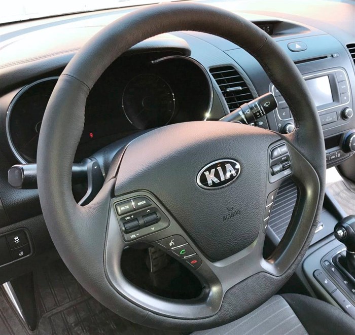 Оплетка на руль из натуральной кожи Kia Cerato III 2013-2018 3037 - фото 10888