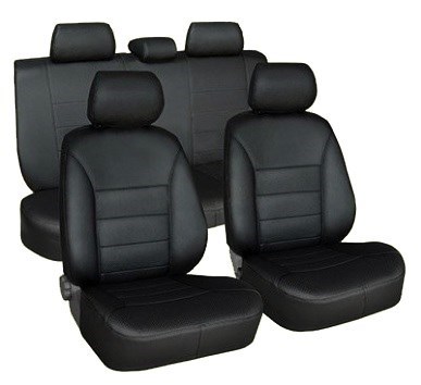 черные чехлы из экокожи на Toyota Corolla Е160/170 - фото