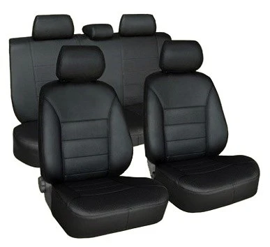 черные чехлы из экокожи на Toyota Corolla Е160/170 - фото