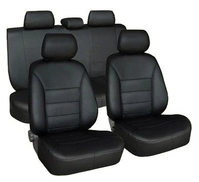 Черные чехлы из экокожи на Skoda Fabia 2 с 2007-2013 2679