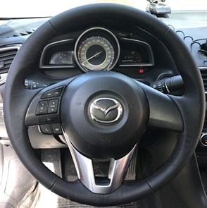Оплетка на руль из натуральной кожи Mazda 2-III 2015-2017