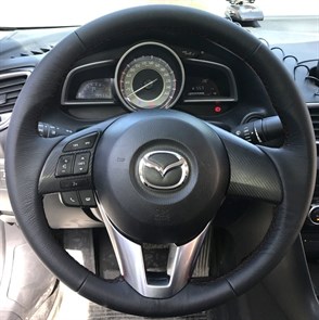 Оплетка на руль из натуральной кожи Mazda CX-3 2015-2018