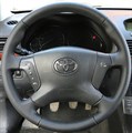 Оплетка на руль из натуральной кожи Toyota Avensis II 2003-2009 г.в. (черная) 2893 - фото 10277