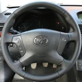Оплетка на руль из натуральной кожи Toyota Avensis II 2003-2009 г.в. (черная) 2893