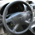 Оплетка на руль из натуральной кожи Toyota Avensis II 2003-2009 г.в. (черная) 2893