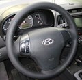 Оплетка на руль из натуральной кожи Hyundai Elantra IV (HD) 2006-2010 г.в. (черная) 2709 - фото 9386